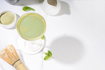 Matcha martini cocktail
