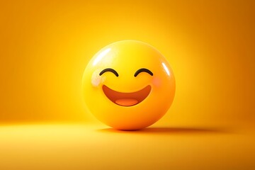 Fototapeta premium Cheerful Smiling Emoji Illustration with Vibrant Expression of Happiness