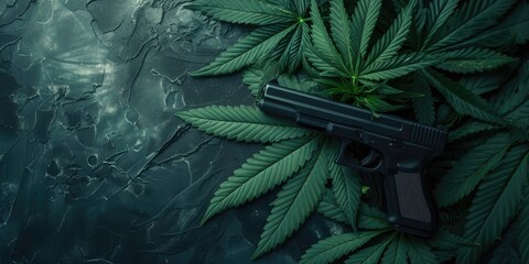 Cannabis Leaf with Gun: Legal Implications