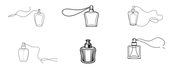 Detailed Perfume Bottle Art: Perfect for Creative Projects and Print Media