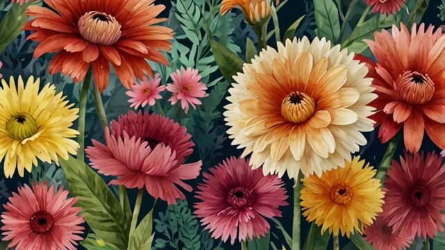 red and yellow chrysanthemum