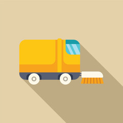 Illustration of a street sweeper truck, emphasizing the concept of urban hygiene