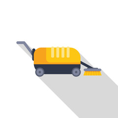 Illustration of a street sweeper cleaning machine keeping the city clean, great for cleaning service advertisement