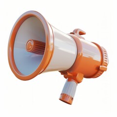 Naklejka premium 3D cartoon megaphone isolated on white background. AI generative