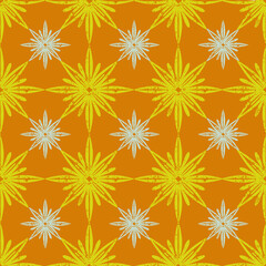 Symmetrical Star Tile Vector Seamless Pattern