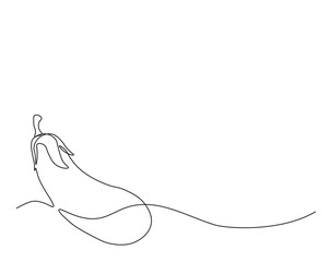 One continuous line drawing eggplant vegetable. eggplant single line illustration.