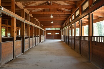 Obraz premium Sturdy structure with accessible horse stalls