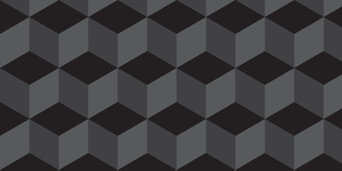 Minimal abstract dark black background from cubes vector art. Geometric tiles and mosaic creative stylish seamless pattern block cube background. minimal hexagon Cubes mosaic shape vector design