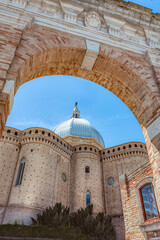 The basilica of the holy house or santuario della santa casa in Loreto province of Ancona in Le...