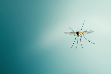 mosquito on blue background