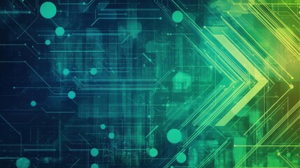 Obraz premium Abstract Green and Blue Technology Background for Digital Innovation and Data Visualization
