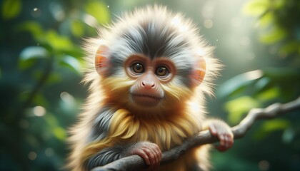 Fototapeta premium Portrait Photo of Child Baboon