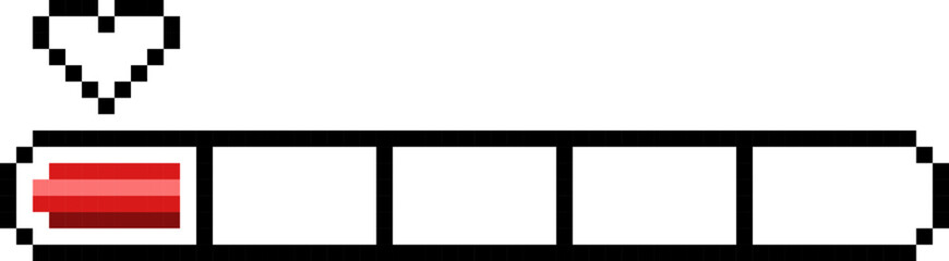 Pixel art 8-bit loading bar concept. Loading or Installing process. 