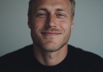 Obraz premium Confident Nordic Man with a Warm Smile.