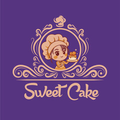 Sweet Cake Logo EPS Vector Design