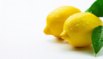 Close up of wet lemon in studio shot