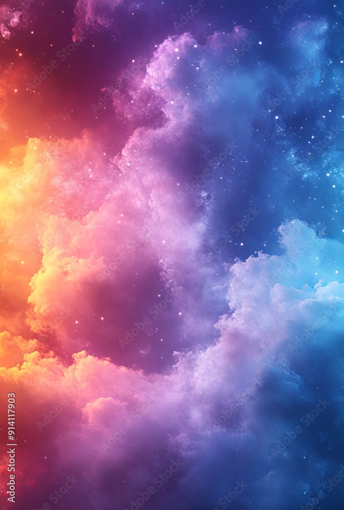 Poster a dreamy abstract background with soft clouds of color and gentle gradients, creating a whimsical an