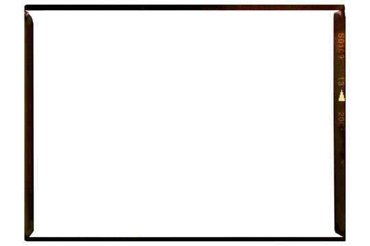 vintage 6X9 cm medium format camera film,empty frame for pictures,flat lay. Comeback of analog film photography concept, free copy space