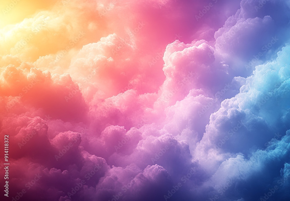 Poster a dreamy abstract background with soft clouds of color and gentle gradients, creating a whimsical an