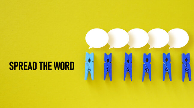 Spread the word Marketing is shown using the text. Word of Mouth