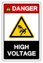 Danger High Voltage Symbol Sign, Vector Illustration, Isolated On White Background Label .EPS10
