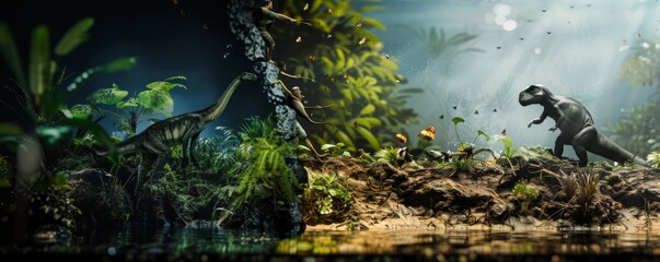 Naklejka premium Evolution of a species adapting to a changing environment, 4K hyperrealistic photo