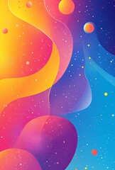 A playful abstract background with whimsical shapes and bright, cheerful colors, perfect for a fun and lively design