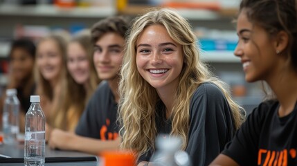 Students Collaborating on a Group Project During a Classroom Session in the Afternoon
