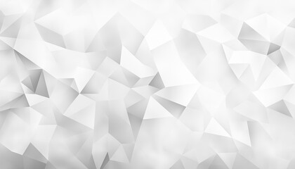 Fototapeta premium Abstract white background with low poly triangles, vector illustration. White polygonal wallpaper for presentation design, poster or banner template