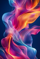 Obraz premium A vibrant abstract background with flowing lines and bright colors, creating a dynamic and energetic feel