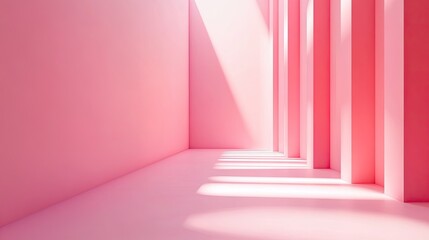 Obraz premium Minimalist 3D pink background with clean lines and subtle lighting, perfect for modern and sleek designs.
