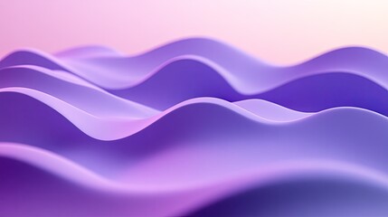 Obraz premium Minimalist 3D purple background with simple, wave-like forms and a calming gradient.