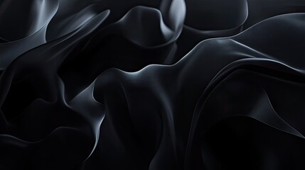 Fototapeta premium Mysterious 3D black background with dark gradients and soft glows, creating an enigmatic and atmospheric effect.