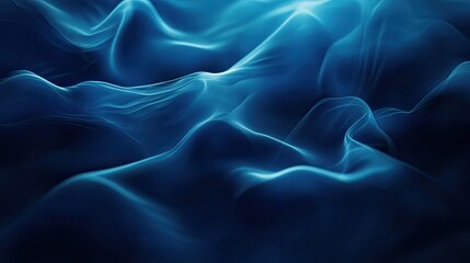 Obraz premium Mysterious 3D blue background with dark hues and soft glows, creating an enigmatic and atmospheric mood.