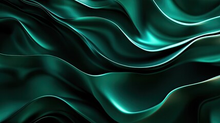 Obraz premium Mysterious 3D dark green background with deep hues and subtle glows, creating an enigmatic and atmospheric mood.