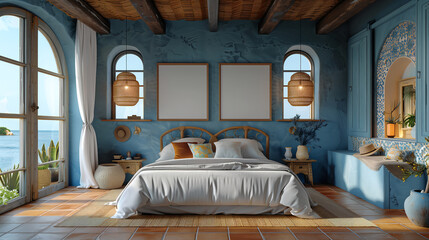 home painting two mockups, bedroom interior, wall art mockup, house wall canvas mockup, home interior background