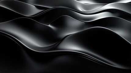 Obraz premium Refined 3D black background with a blend of matte and glossy surfaces, suitable for sophisticated and classy visuals.
