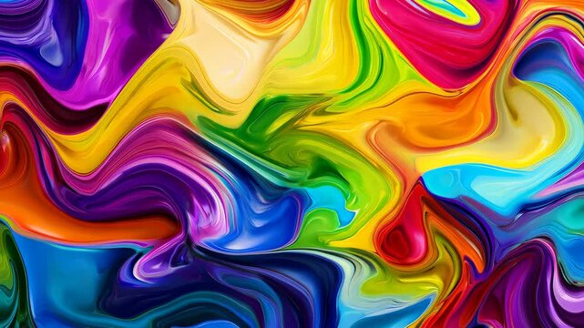 Abstract colorful fluid art with vibrant swirls. Modern artistic design.