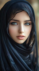 Naklejka premium portrait of a girl with headscarf