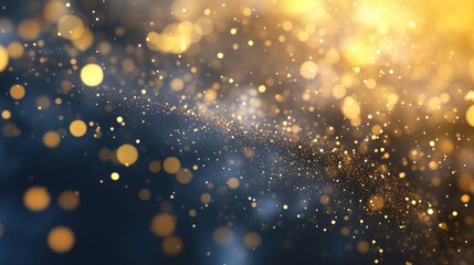 Fototapeta premium A cascade of golden dust particles, creating a dreamy and magical atmosphere. Perfect for enchanting and whimsical themes.
