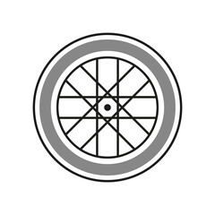 Fototapeta premium Wheel vector icon. Black and gray. Circular geometric design. Simple outline.