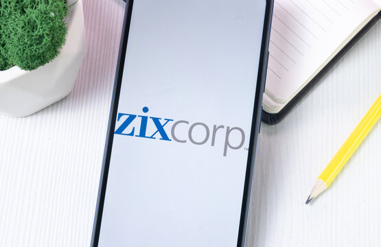 New York, USA - 1 August 2024: Zix Logo on Phone Screen, Icon on Display