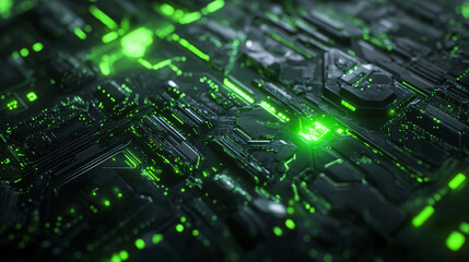Futuristic Black and Green Gaming Background