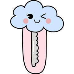 Retro groovy pastel cutter clipart Trendy cartoon doodle drawing back to school supplies art illustration