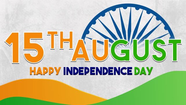 Happy independence day of India celebration on August 15 , Happy Independence Day design with and Ashoka Wheel	