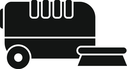 Modern robot vacuum cleaner cleaning the floor using rotating brush, smart home technology