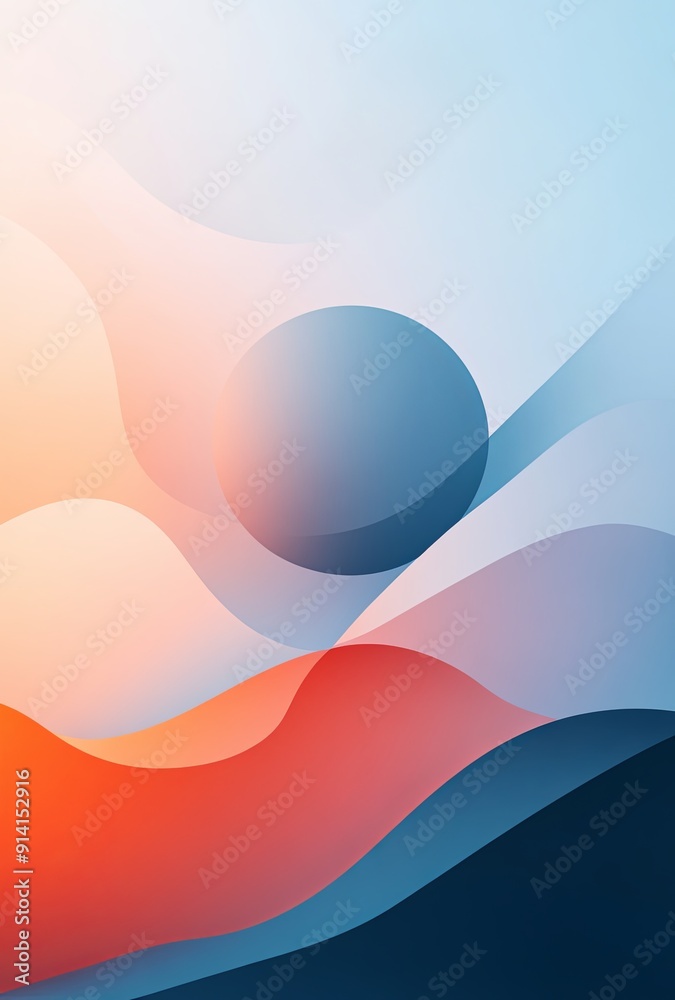 Poster a minimalist abstract background with simple shapes and a monochromatic color scheme, emphasizing el