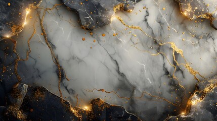 Elegant Marble Frame with Gilded Accents   Sophisticated Luxury Backdrop with Copy Space