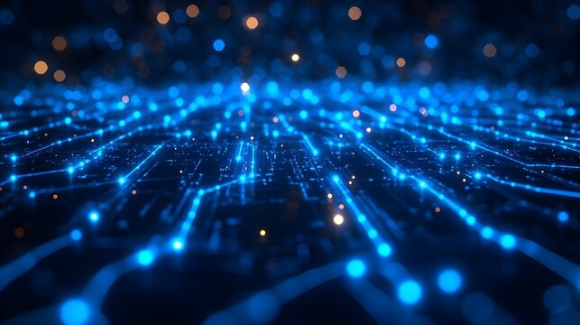 illustration image for write article online of fiber optic transaction data on internet network. Generative AI