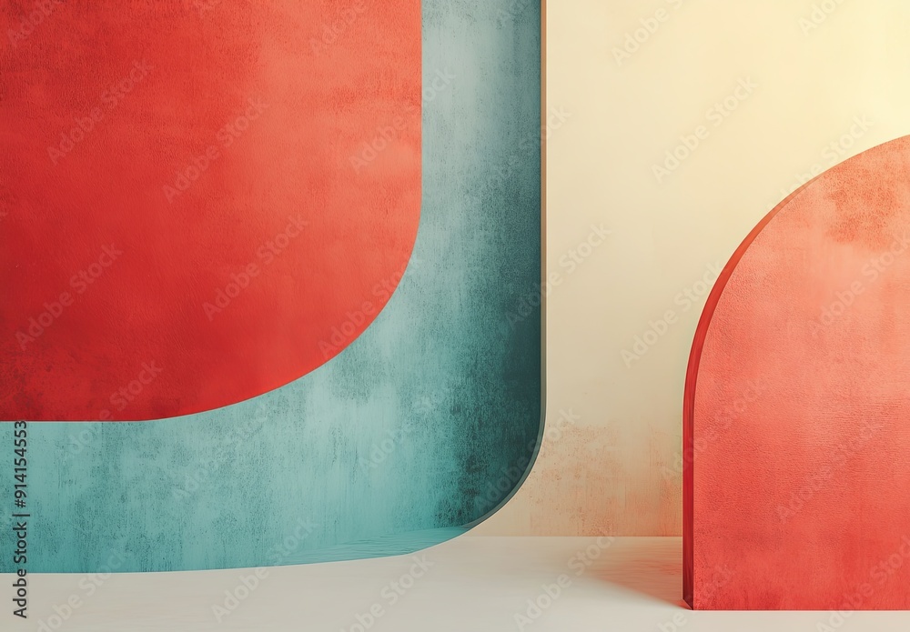 Poster a minimalist abstract background with simple shapes and a monochromatic color scheme, emphasizing el